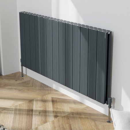 1230mm (w) x 600mm (h) "Tower Bold" Double Panel Anthracite Horizontal Aluminium Radiator (26 Extrusions)