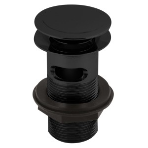 Matt Black Push Button Basin Waste Slotted & Un-Slotted