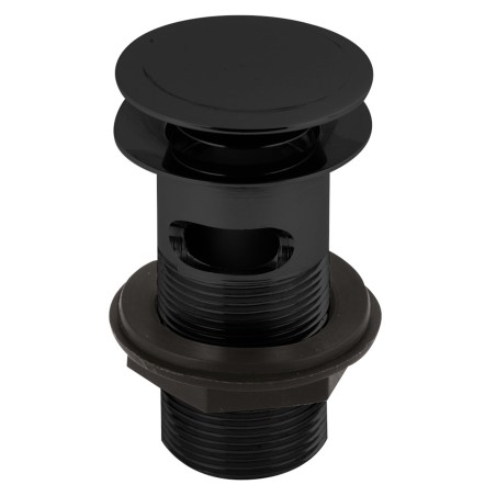 Matt Black Push Button Basin Waste Slotted & Un-Slotted