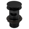 Matt Black Push Button Basin Waste Slotted & Un-Slotted