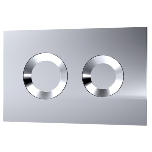 Chrome Mid-Height Dual Flush Wall Hung Concealed Toilet Cistern Frame - Round Push Buttons (Adjustable Height 890 - 1090mm)