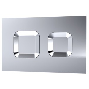 Chrome Mid-Height Dual Flush Wall Hung Concealed Toilet Cistern Frame - Square Push Buttons (Adjustable Height 890 - 1090mm)