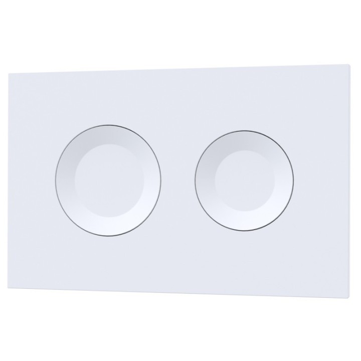 Round White Flush Plate - Closeup