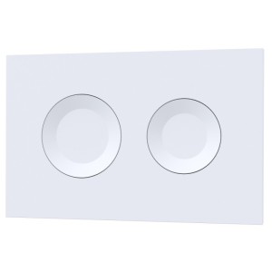 Matt White Dual Flush Wall Hung Concealed Toilet Cistern Frame - Round Push Buttons (Adjustable Height 1136 - 1336mm)