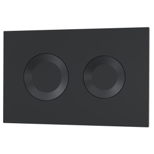 Matt Black Dual Flush Wall Hung Concealed Toilet Cistern Frame - Round Push Buttons (Adjustable Height 1136 - 1336mm)