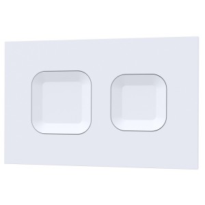 Matt White Mid-Height Dual Flush Wall Hung Concealed Toilet Cistern Frame - Square Push Buttons (Adjustable Height 890 - 1090mm)