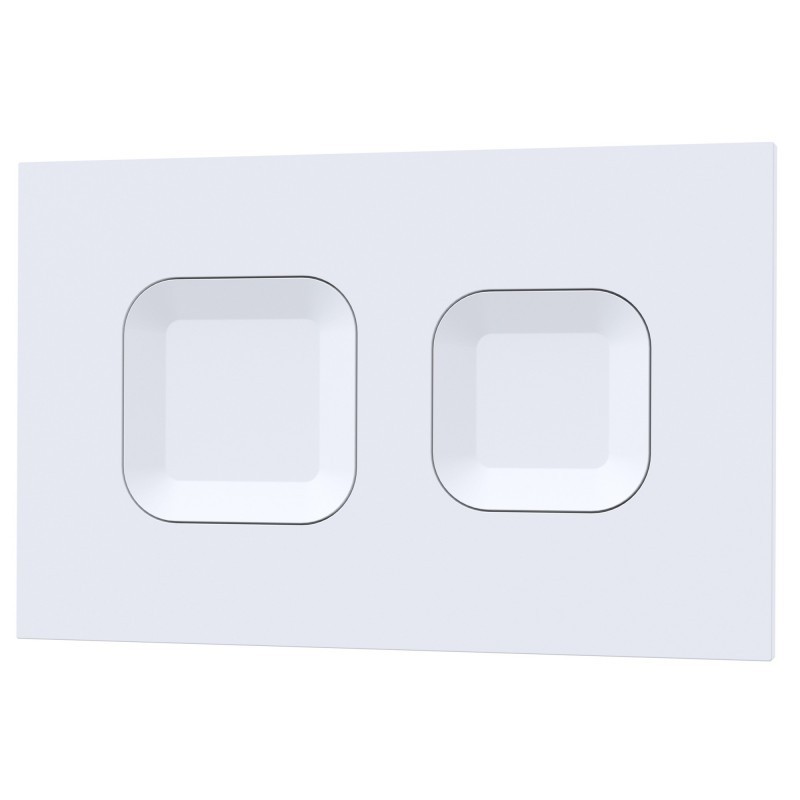 Square White Flush Plate - Closeup