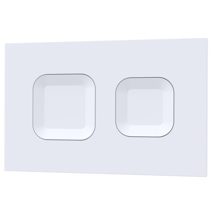 Square White Flush Plate - Closeup