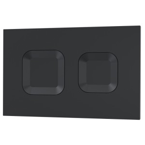 Matt Black Dual Flush Wall Hung Concealed Toilet Cistern Frame - Square Push Buttons (Adjustable Height 1136 - 1336mm)