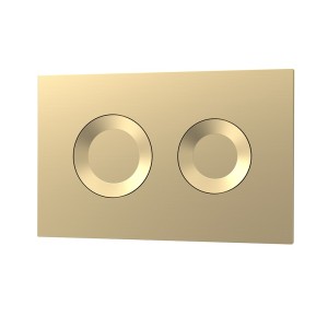 Brushed Brass Mid-Height Dual Flush Wall Hung Concealed Toilet Cistern Frame - Round Push Buttons (Adjust Height 890 -1090mm)