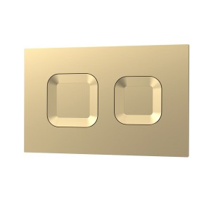 Brushed Brass Mid-Height Dual Flush Wall Hung Concealed Toilet Cistern Frame - Square Push Buttons (Adjust Height 890 - 1090mm)