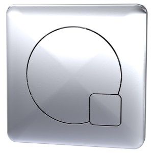 Dual Flush Concealed Cistern Bottom Inlet & Chrome Square Flush Plate