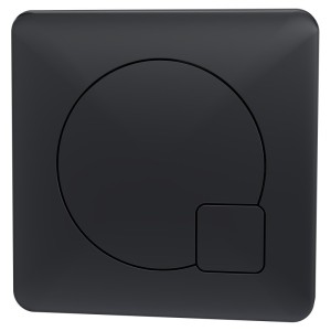 Dual Flush Concealed Cistern Bottom Inlet & Black Square Flush Plate