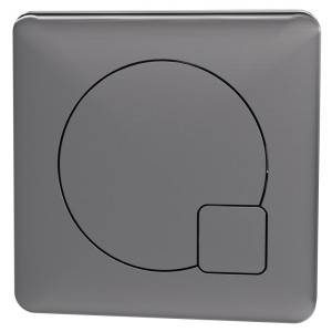 Dual Flush Concealed Cistern Bottom Inlet & Brushed Pewter Square Flush Plate