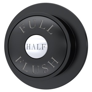 Dual Flush Concealed Cistern Bottom Inlet & Black Traditional Flush Plate