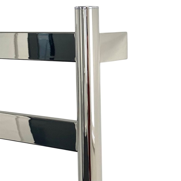 500mm (w) x 700mm (h) Strata Polished Stainless Steel Flat Bar Dry Electric Towel Rail (In-Built Controller)