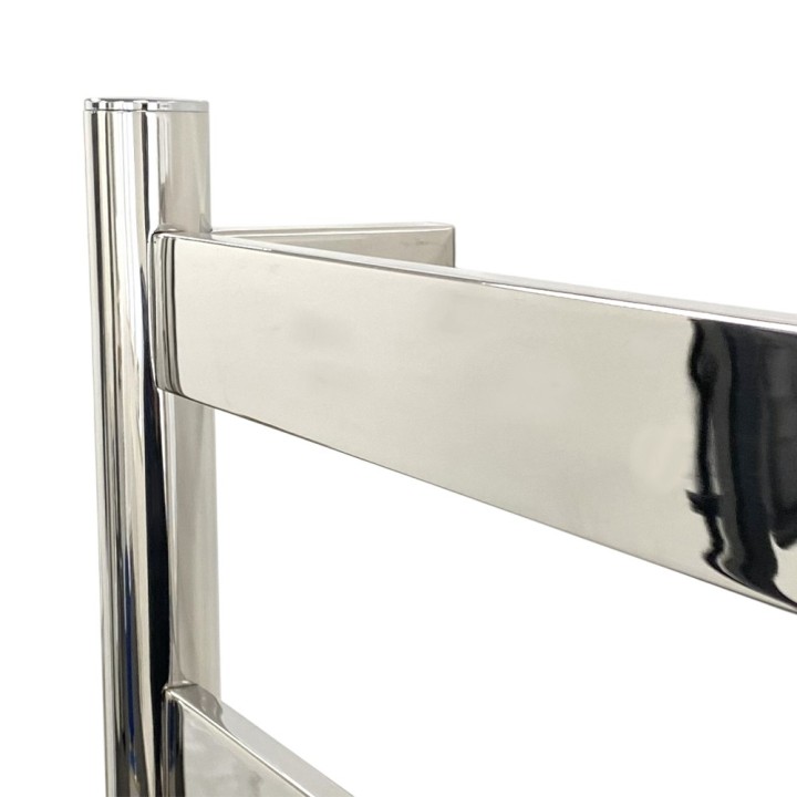 500mm (w) x 700mm (h) Strata Polished Stainless Steel Flat Bar Dry Electric Towel Rail (In-Built Controller)