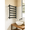 500mm (w) x 700mm (h) Strata Flat Bar Dry Electric Towel Rail – Black Stainless - Insitu
