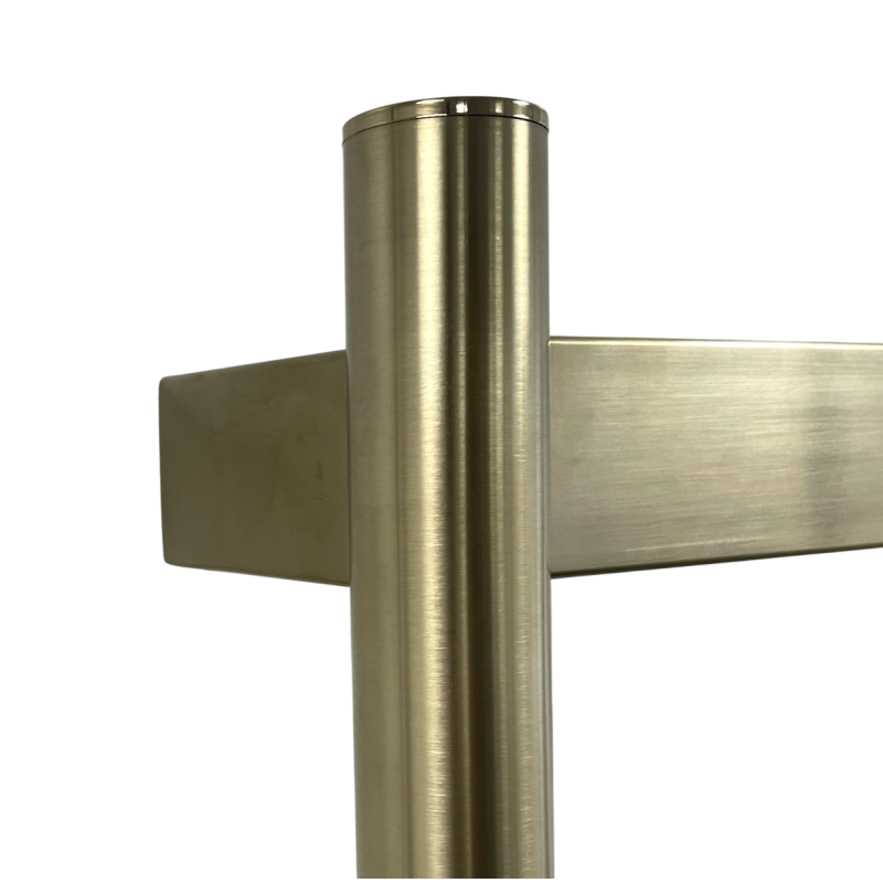 500mm (w) x 800mm (h) Strata Flat Bar Dry Electric Towel Rail – Brushed Brass Stainless