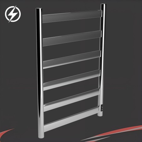 500mm (w) x 800mm (h) Strata Flat Bar Dry Electric Towel Rail – Polished Stainless