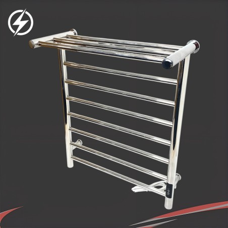 700mm (w) x 500mm (h) Axis Polished Stainless Steel Dry Electric Towel Shelf Radiator (In-Built Controller)