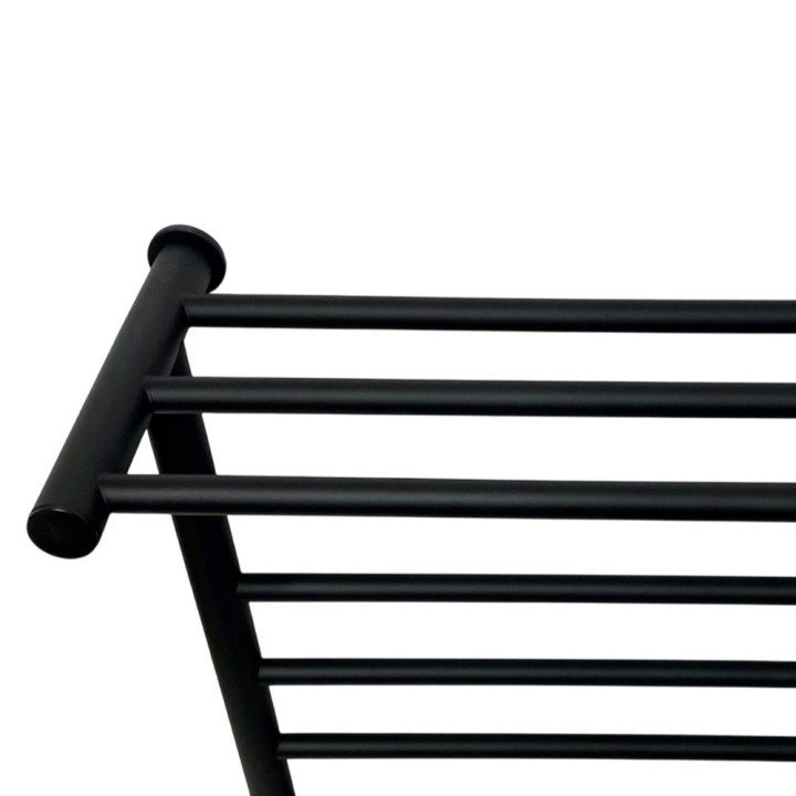 550mm (w) x 660mm (h) x 235mm (d) Axis Matt Black Dry Electric Towel Shelf Radiator (In-Built Controller)