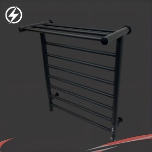 700mm (w) x 500mm (h) Axis Matt Black Dry Electric Towel Shelf Radiator (In-Built Controller)