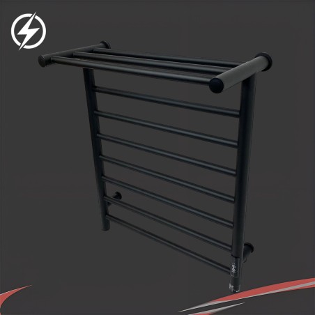 700mm (w) x 500mm (h) Axis Matt Black Dry Electric Towel Shelf Radiator (In-Built Controller)