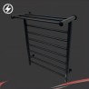 700mm (w) x 500mm (h) Axis Matt Black Dry Electric Towel Shelf Radiator (In-Built Controller)