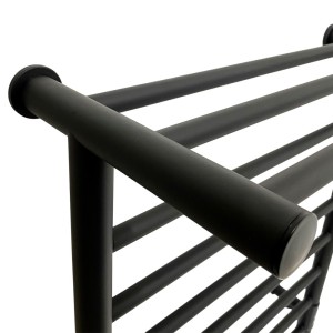 700mm (w) x 500mm (h) Axis Matt Black Dry Electric Towel Shelf Radiator (In-Built Controller)