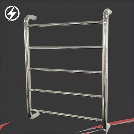 600mm (w) x 700mm (h) Contour Polished Stainless Steel Dry Electric Towel Rail