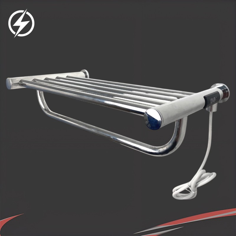 500mm (w) x 250mm (h) Ledge Polished Stainless Steel Dry Electric Towel Shelf (In-Built Controller)