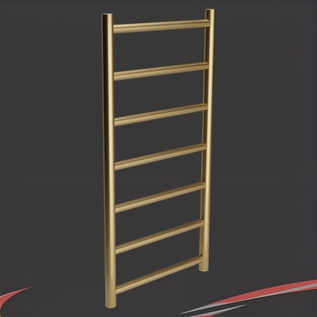 Vertis Designer Brushed Brass PVD Plated, Stainless Steel Towel Rail - closeup