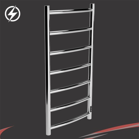 400mm (w) x 800mm (h) Curva Flat Bar Dry Electric Towel Rail – Polished Stainless