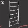 400mm (w) x 800mm (h) Curva Flat Bar Dry Electric Towel Rail – Polished Stainless