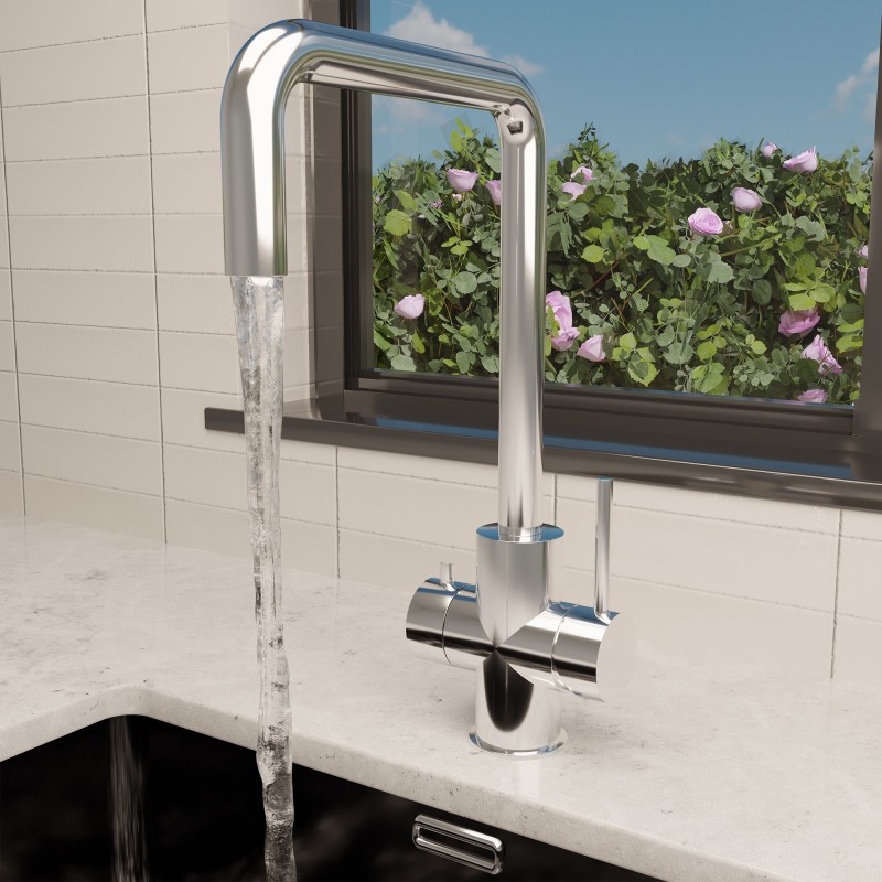 Chrome 3-in-1 Instant Boiling Water Kitchen Tap – 2.4L Digital Boiler, Filter & 360° Swivel - Insitu