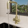 Brushed Brass 3-in-1 Instant Boiling Water Kitchen Tap – 2.4L Digital Boiler, Filter & 360° Swivel - Insitu