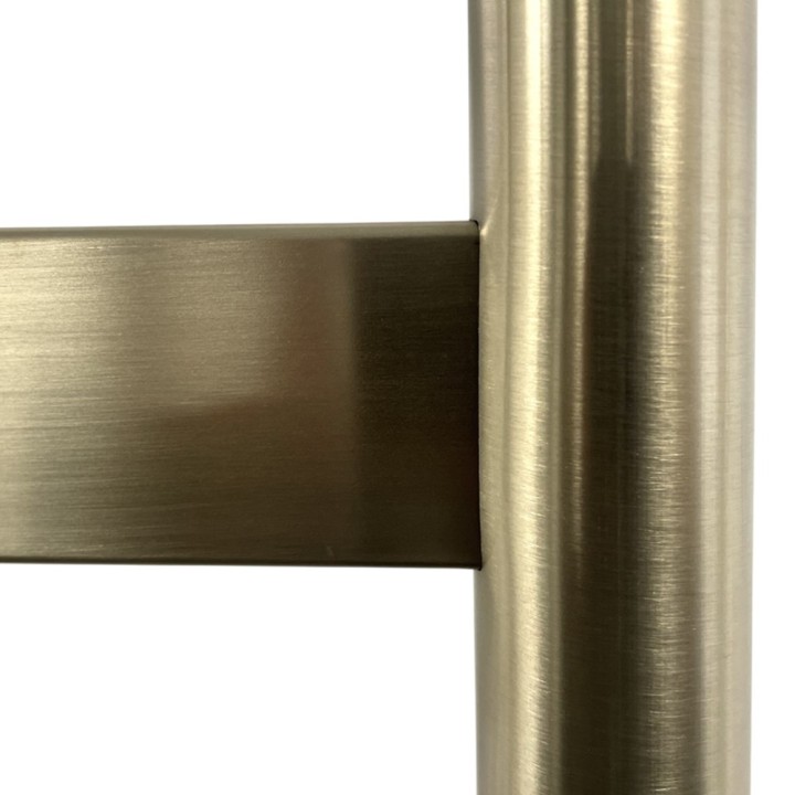 500mm (w) x 700mm (h) Strata Brushed Brass Stainless Steel Flat Bar Dry Electric Towel Rail (In-Built Controller)