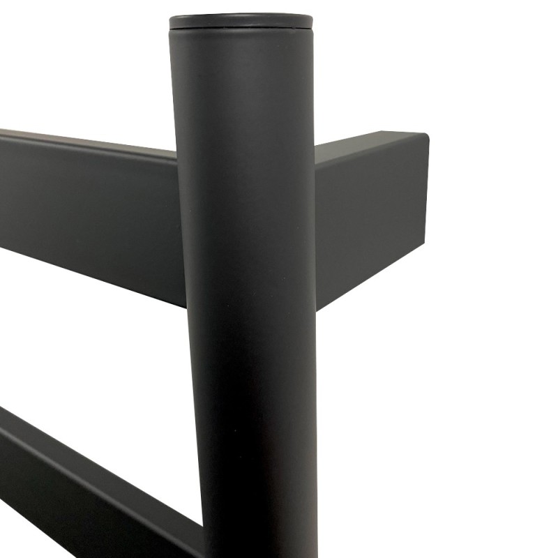 400mm (w) x 700mm (h) Strata Matt Black Stainless Steel Flat Bar Dry Electric Towel Rail (In-Built Controller)
