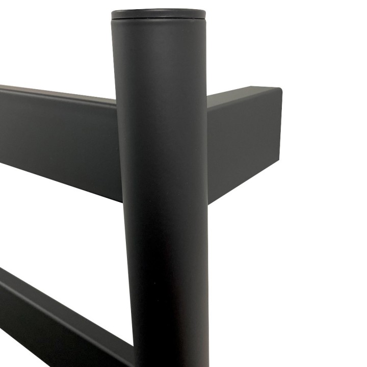 400mm (w) x 700mm (h) Strata Matt Black Stainless Steel Flat Bar Dry Electric Towel Rail (In-Built Controller)