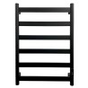 500mm (w) x 700mm (h) Strata Matt Black Stainless Steel Flat Bar Dry Electric Towel Rail (In-Built Controller)
