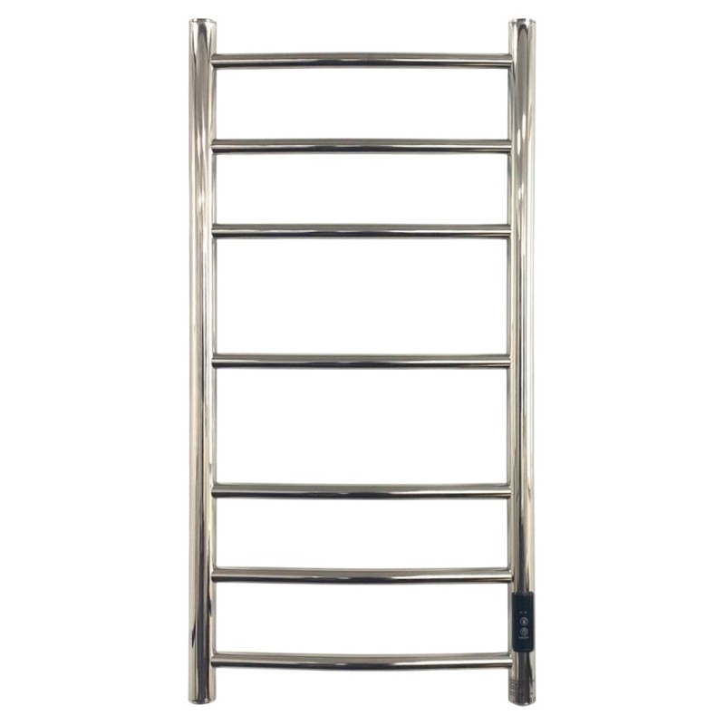 400mm (w) x 800mm (h) Curva Polished Stainless Steel Dry Electric Towel Rail (In-Built Controller)