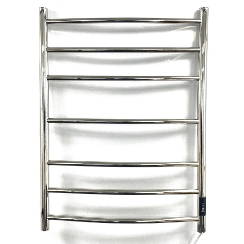 600mm (w) x 800mm (h) Curva Polished Stainless Steel Dry Electric Towel Rail (In-Built Controller)
