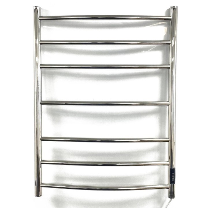 600mm (w) x 800mm (h) Curva Polished Stainless Steel Dry Electric Towel Rail (In-Built Controller)
