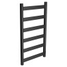 400mm (w) x 700mm (h) Strata Matt Black Stainless Steel Flat Bar Dry Electric Towel Rail (In-Built Controller)