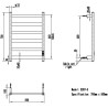 500mm (w) x 700mm (h) Strata Polished Stainless Steel Flat Bar Dry Electric Towel Rail (In-Built Controller)