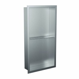 300mm(w) x 600mm(h) Stainless Steel Rectangular Pre-Formed Shower Niche with Shelf