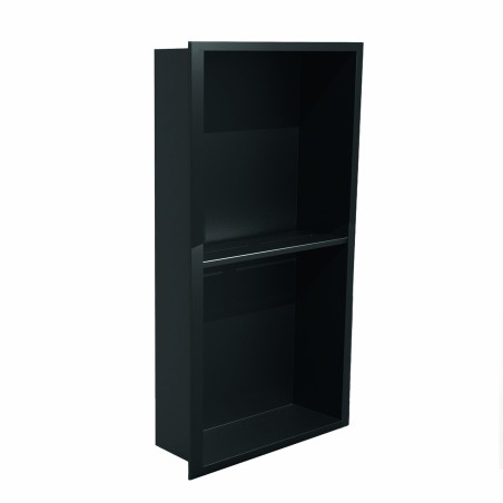 600 x 300mm Shower Niche with Shelf - Black