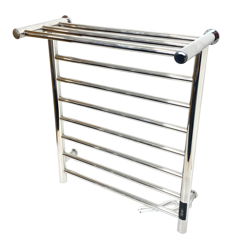 550mm (w) x 660mm (h) x 235mm (d) Axis Polished Stainless Steel Dry Electric Towel Shelf Radiator (In-Built Controller)
