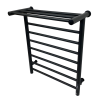 550mm (w) x 660mm (h) x 235mm (d) Axis Matt Black Dry Electric Towel Shelf Radiator (In-Built Controller)